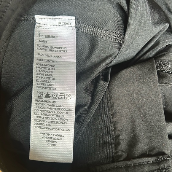 NWOT Eddie Bauer Women's Black Adventurer Skort Size 10 - Picture 6 of 7